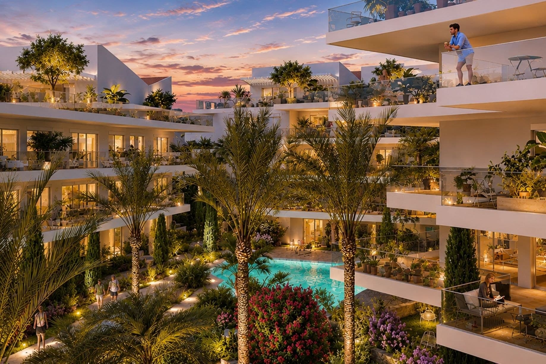 Cannes, Côte d'Azur, Frankreich — Gartenwohnung mit 2 Schlafzimmern, privatem Garten, umlaufender Terrasse und Pool 3