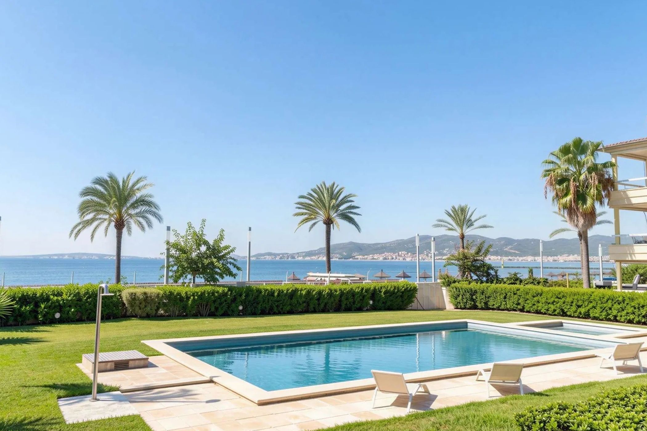 Ciudad Jardín, Mallorca, Spanien — Terrassenwohnung mit 2 Schlafzimmern, Meerblick und Pool — photo 1