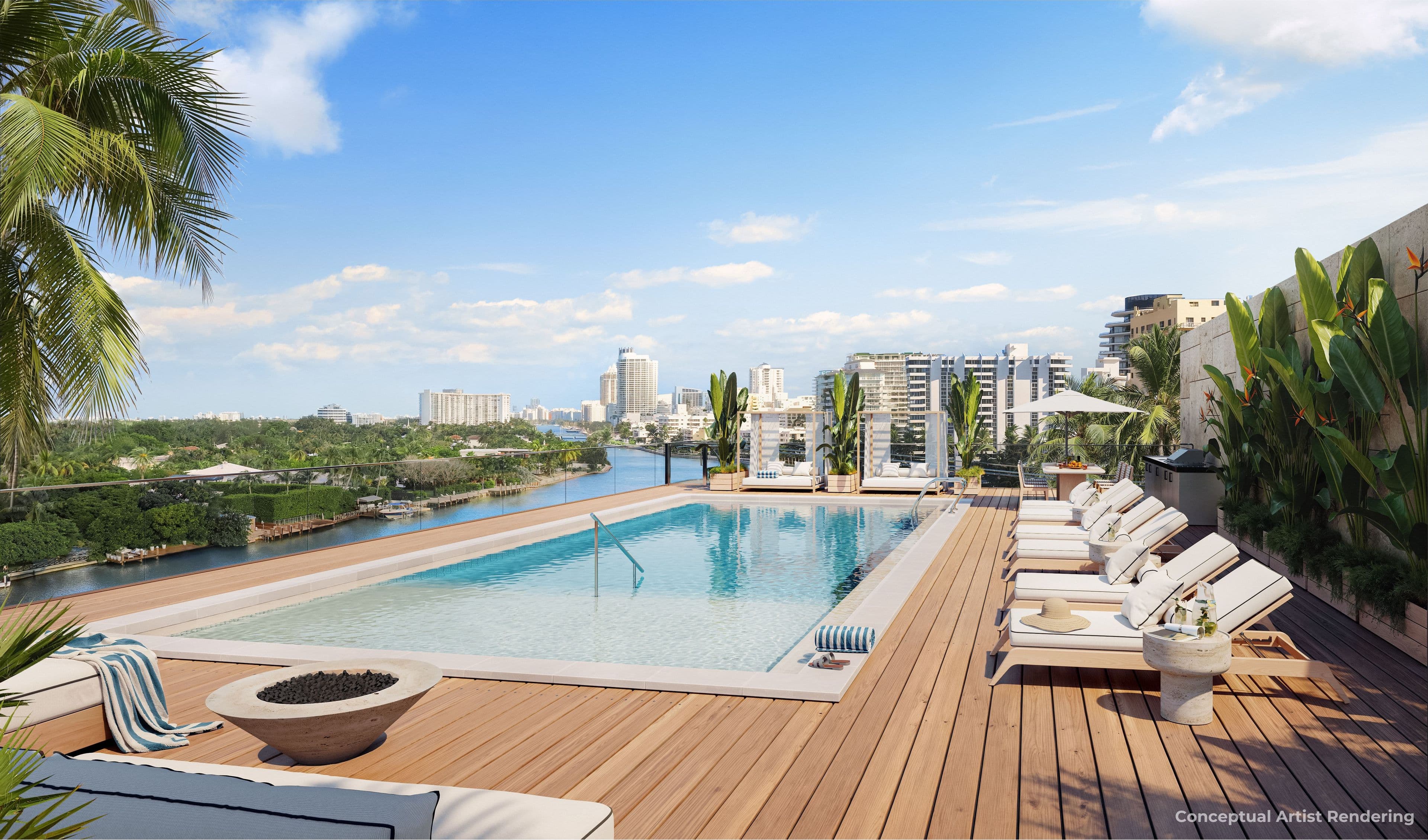 Miami Beach, Floride, États-Unis — Appartement 3 Chambres avec Vue sur la Mer & Piscine sur le Toit