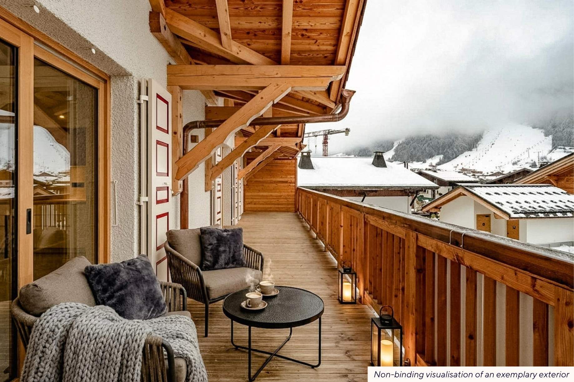 Morzine, Portes du Soleil, Frankreich — Terrassenwohnung mit 3 Schlafzimmern und Bergblick