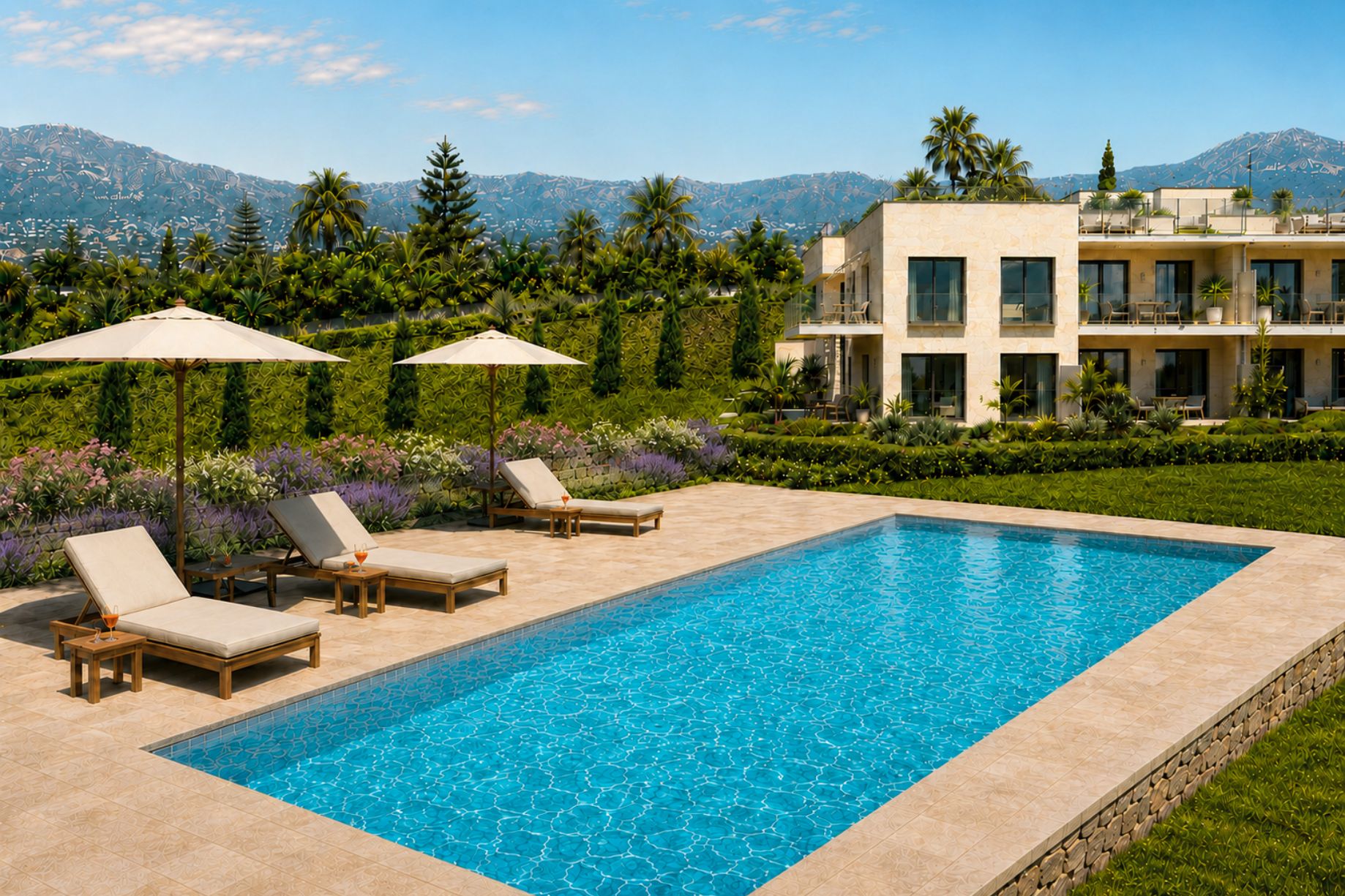 Nizza, Côte d'Azur, Frankreich — 2-Zimmer-Gartenwohnung mit Meerblick und Pool — photo 1