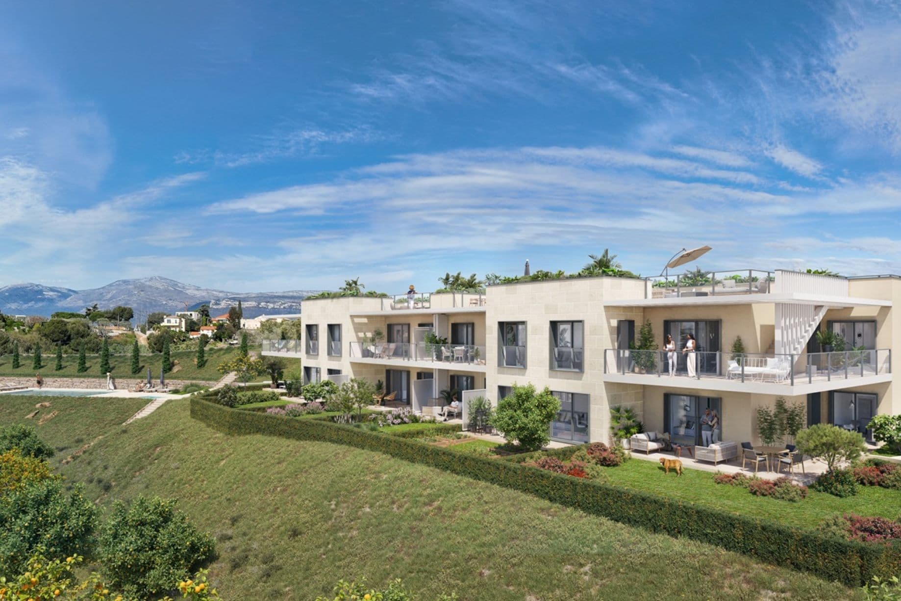 Nice, Côte d'Azur, France — Appartement 2 chambres avec jardin, vue mer et piscine 2