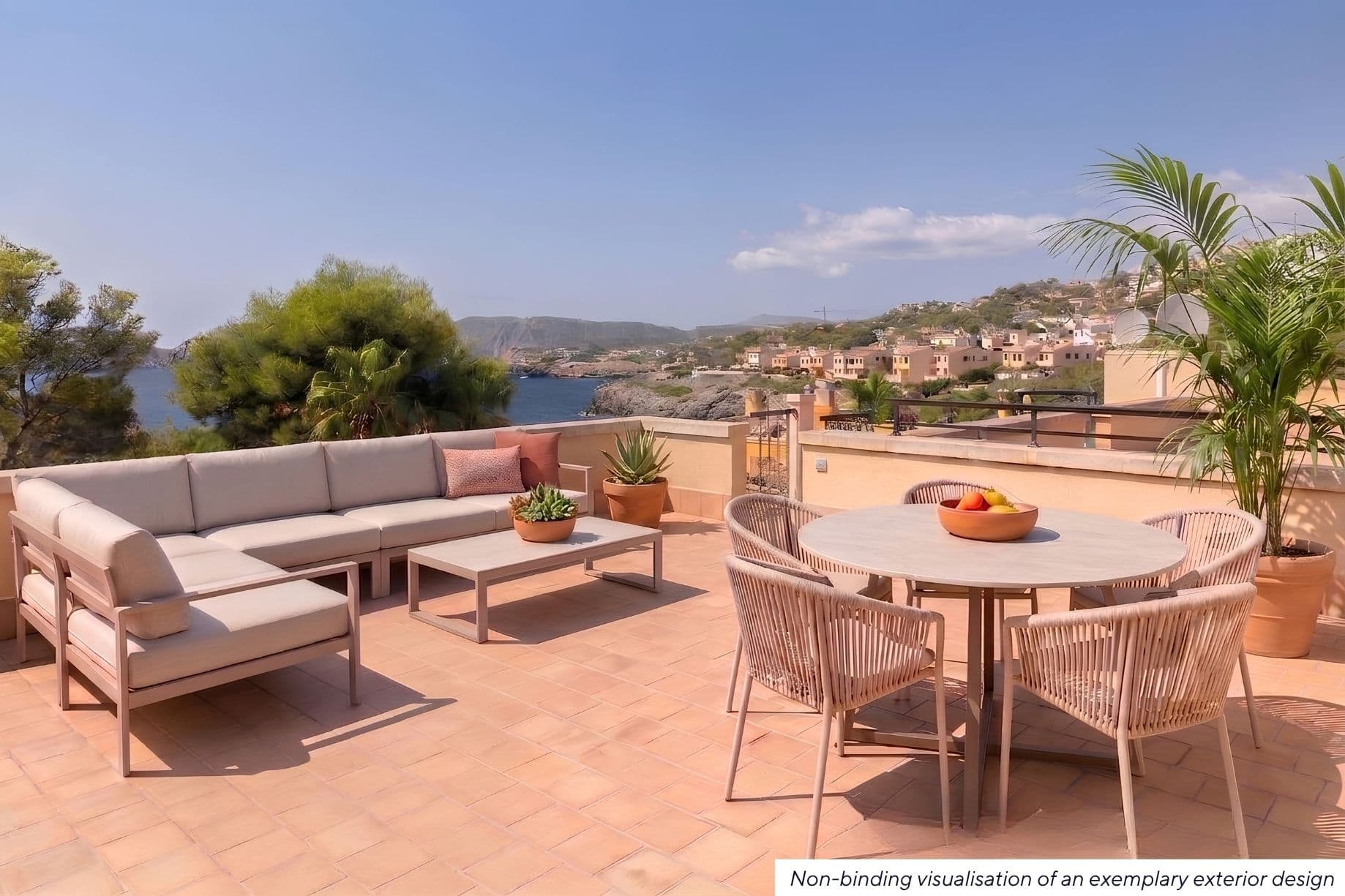 Nova Santa Ponsa, Majorque, Espagne — Penthouse De 2 Chambres Avec Vue Sur La Mer Et Toit-Terrasse