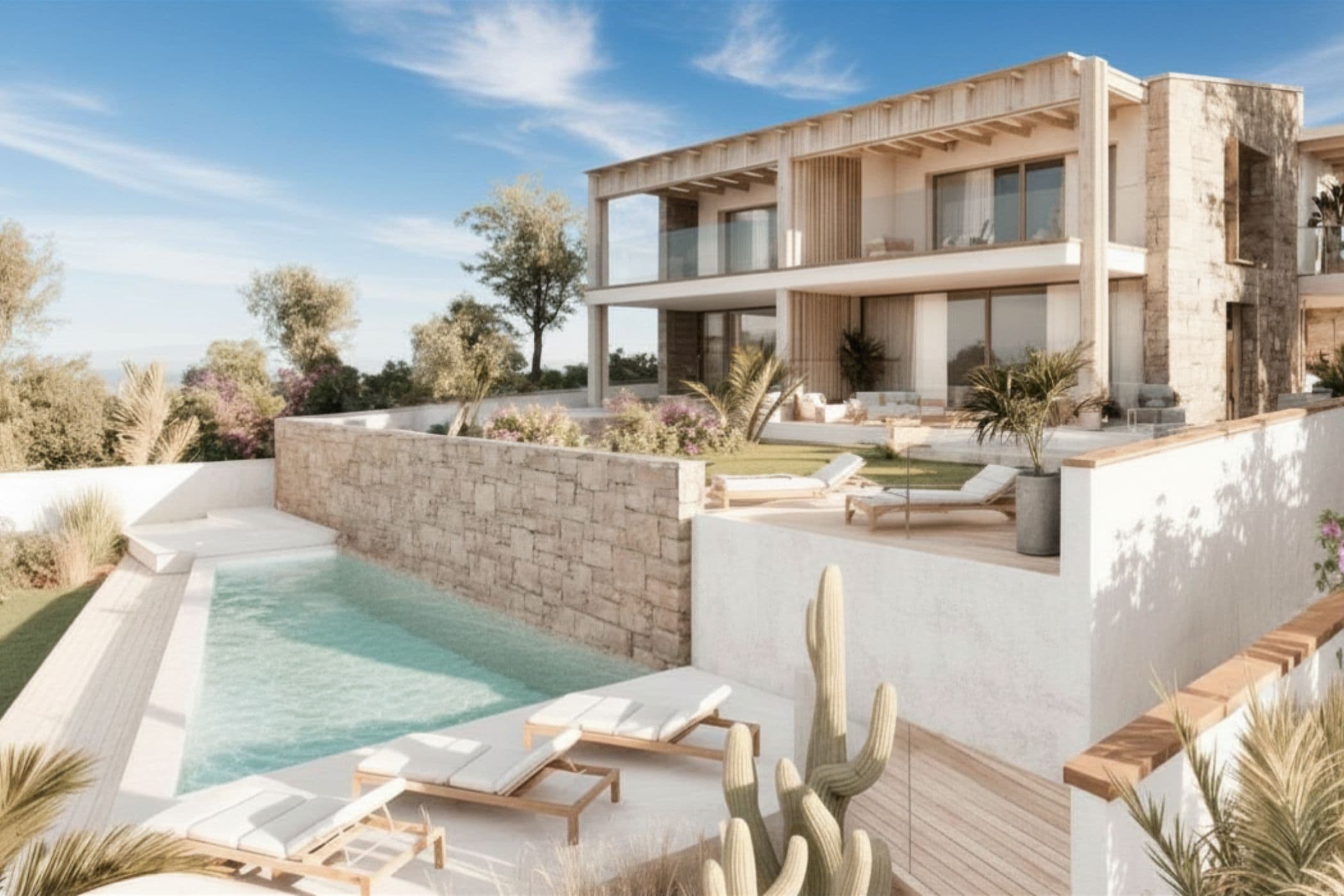 Palau, Sardaigne, Italie — Garden Apartment De 3 Chambres Avec Sea View & Pool — photo 1