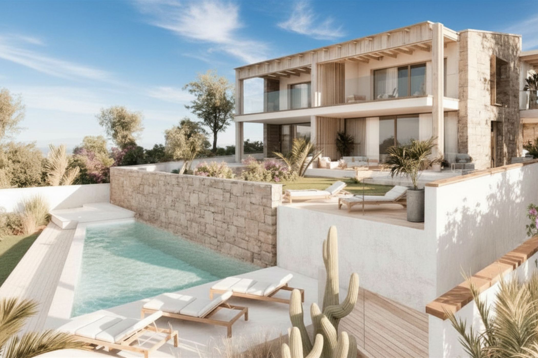 Palau, Sardaigne, Italie — Appartement avec jardin avec 3 chambres, vue sur la mer et piscine — photo 1