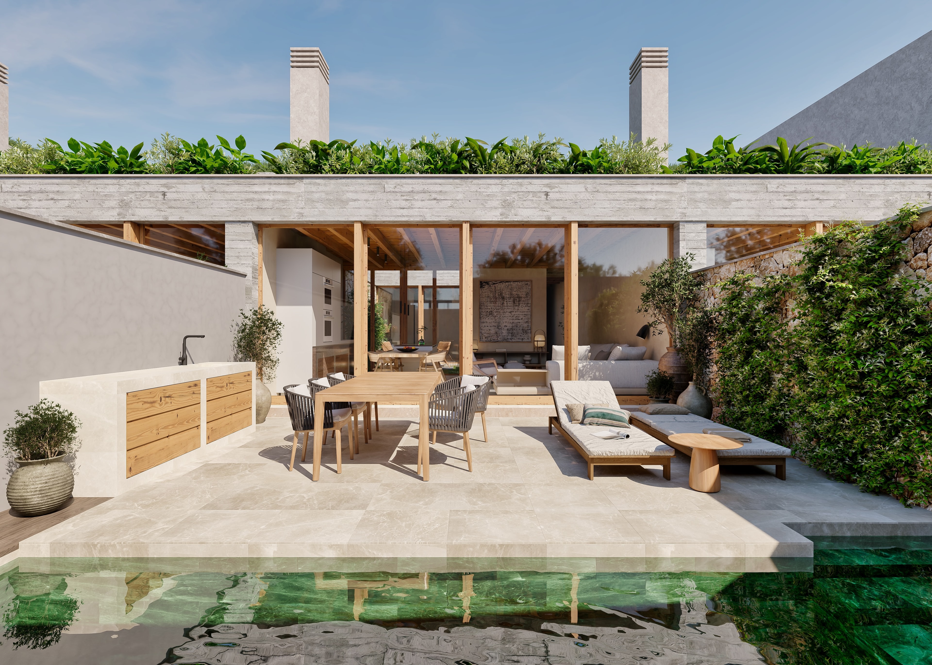 Palma, Majorque, Espagne — Maison de ville avec 3 chambres et piscine — photo 1