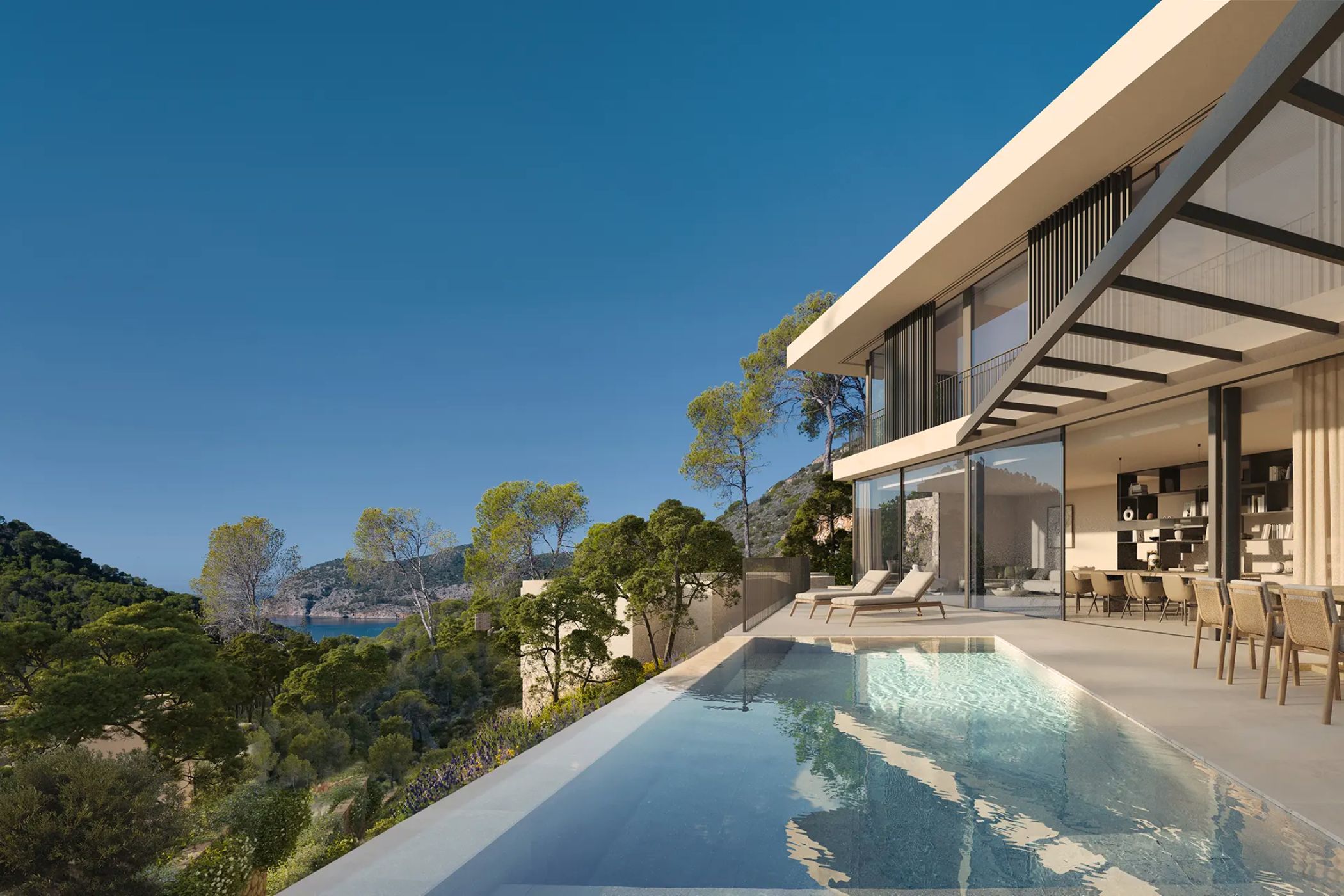 Peguera, Majorque, Espagne — Villa avec 4 chambres, vue sur la mer et piscine à débordement chauffée — photo 1