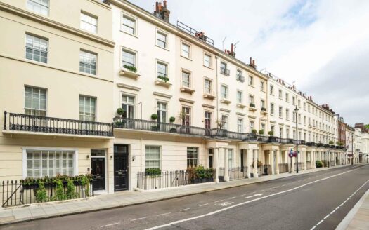 Georgian wrought iron Juliet balcony on London townhouse