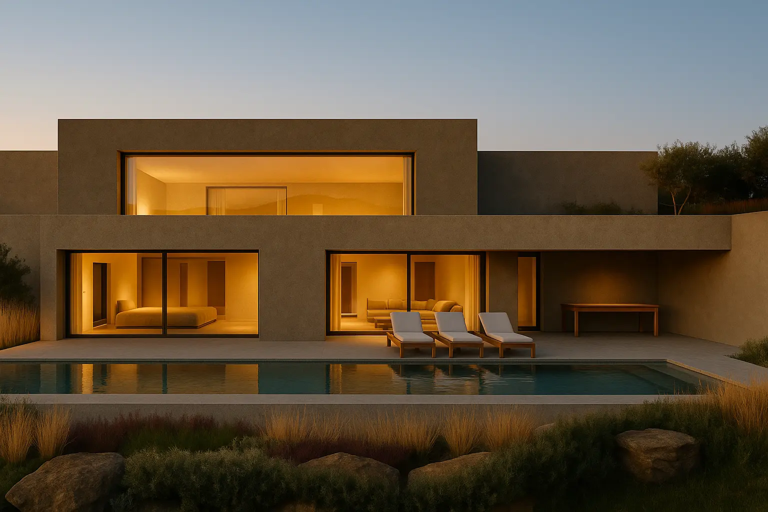 villa pool modern