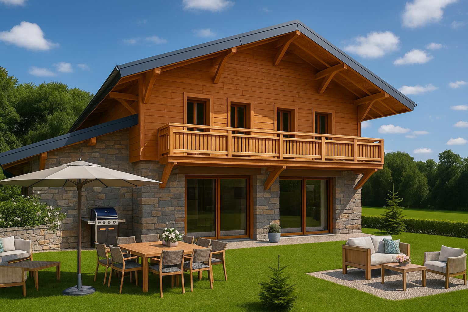 Morzine fully detached chalet in summer