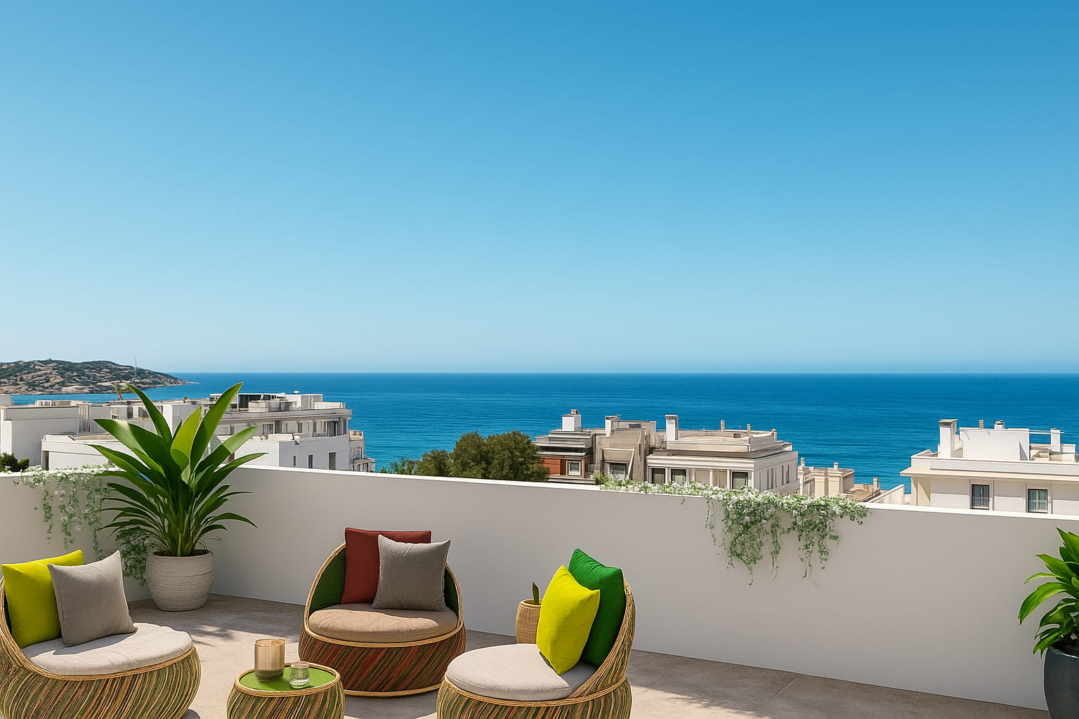ibiza fractional ownership property, terrace views of the sea