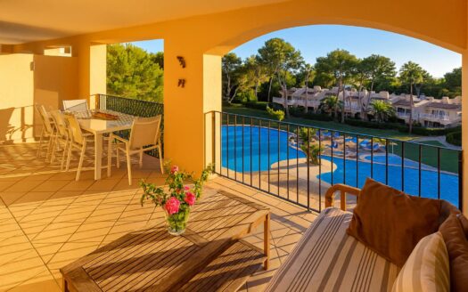 Mallorca Santa Ponsa | 2 Bed Terrace Apartment, Sea Glimpse, Pool, Garden