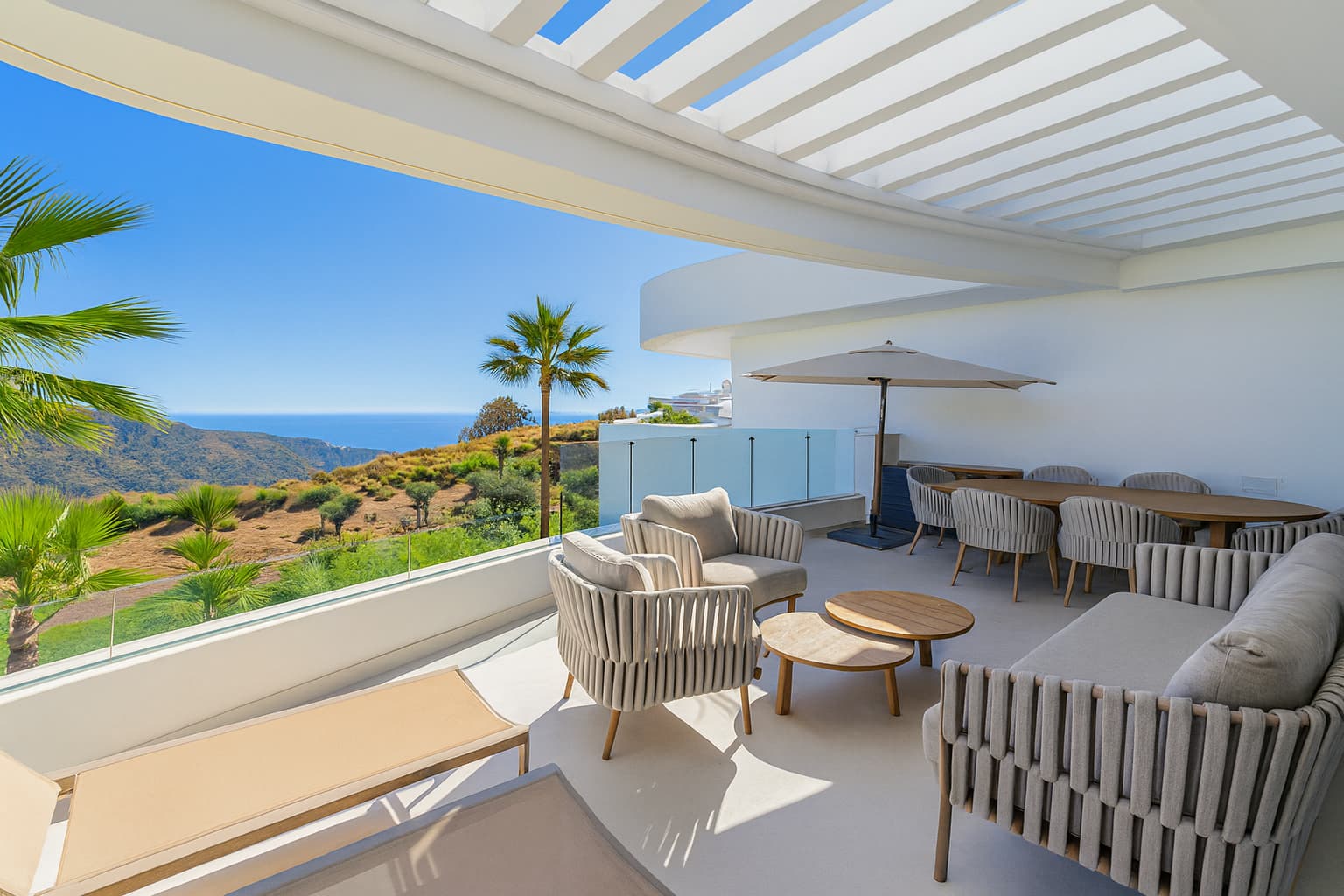 marbella fractional ownership terrace with sea and mountain view