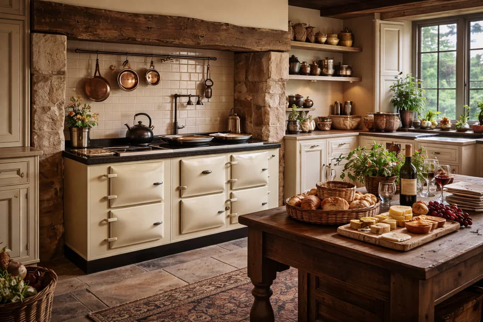 Rustic country kitchen with AGA cooker