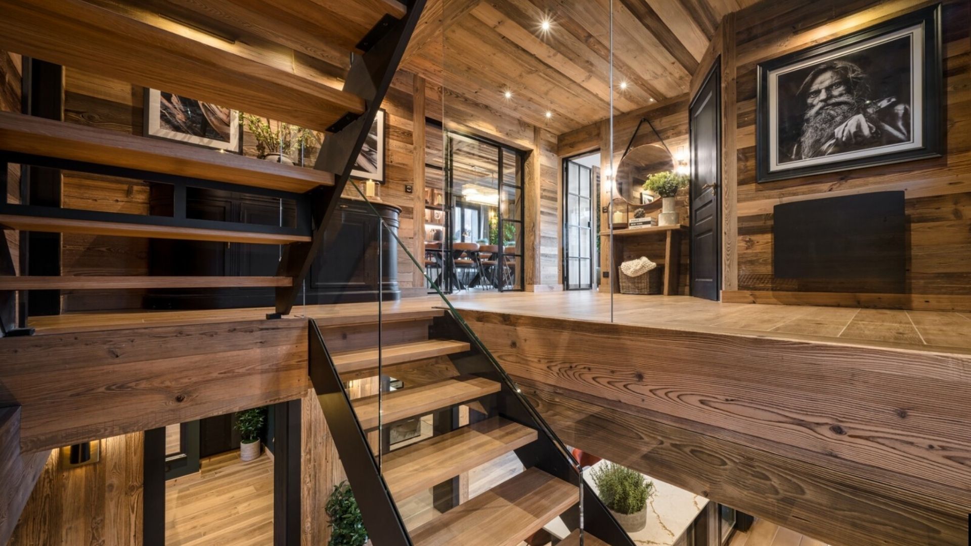 Luxury ski chalet interior