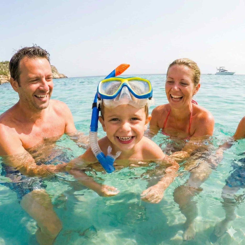 Family swimming in Mallorca review fractional